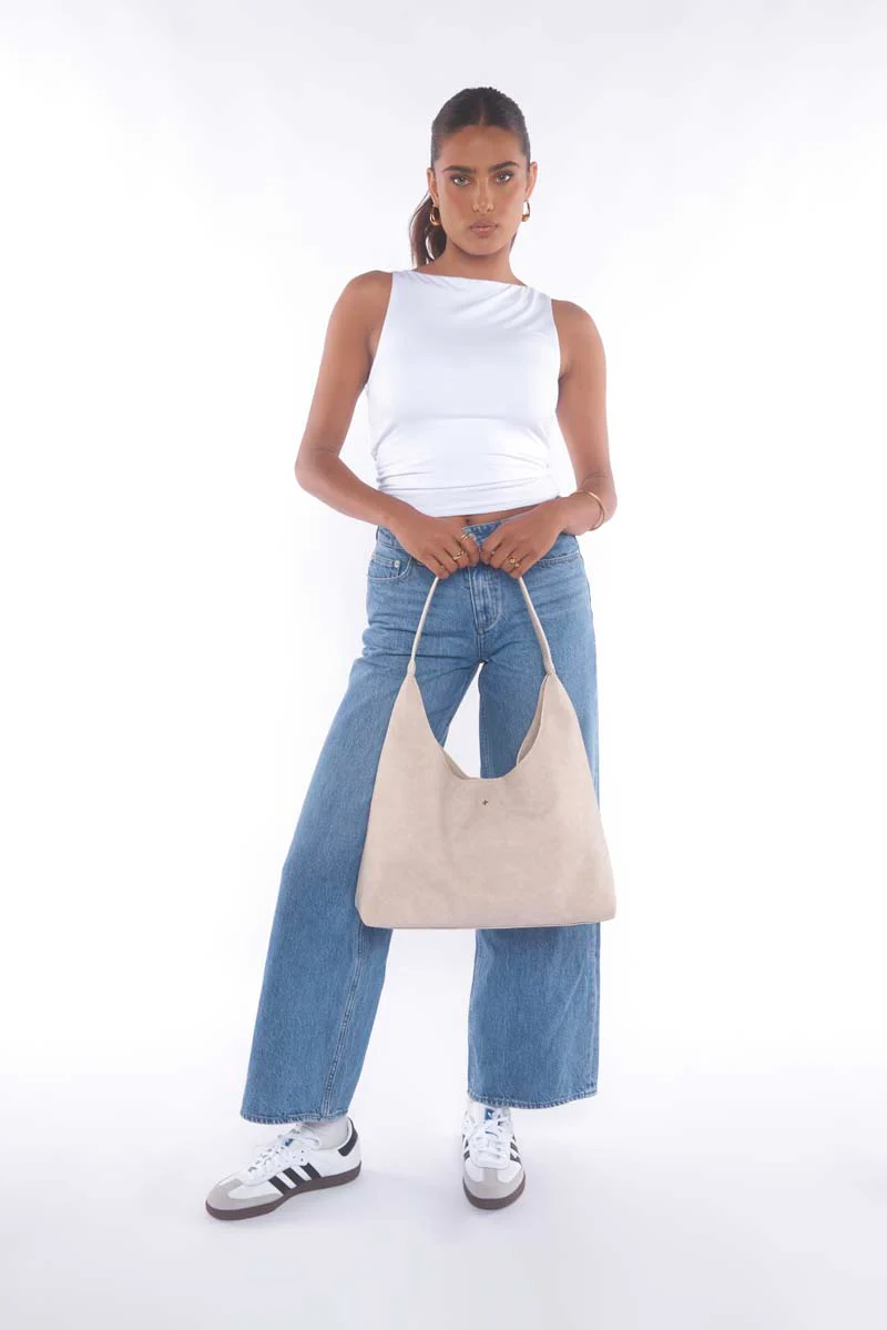 Jami - Beige Faux Suede - Image 4