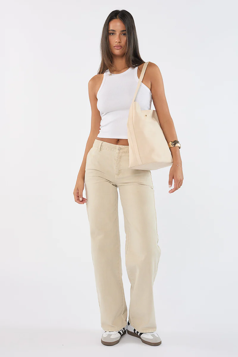 Mooki - Beige Faux Suede - Image 4
